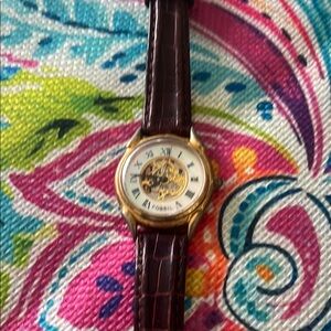 Fossil Gold and Brown Leather Watch